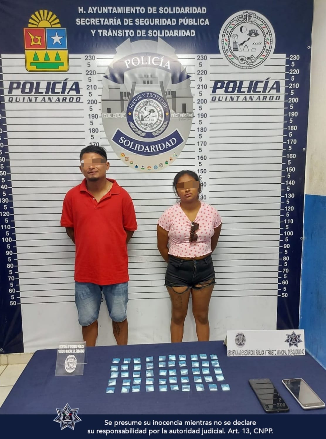 Detienen a pareja con 50 dosis de droga en Playa del Carmen