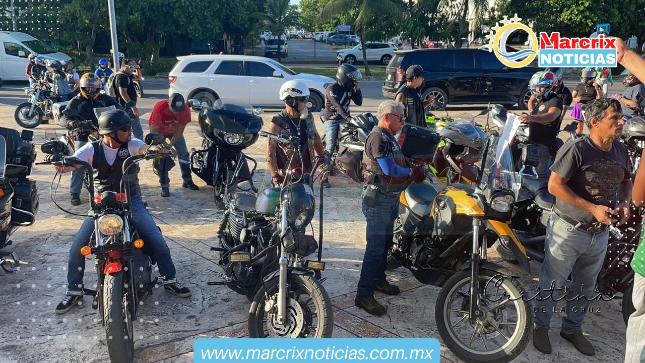 Continúan motociclistas sus protestas por la "Ley Chaleco" en Cancún