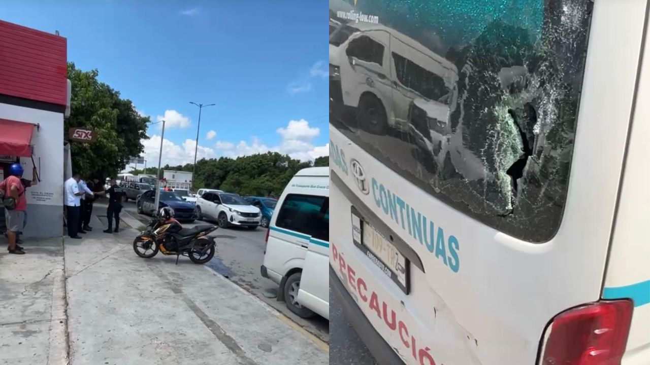 Se estampa motociclista contra una combi, en Playa del Carmen