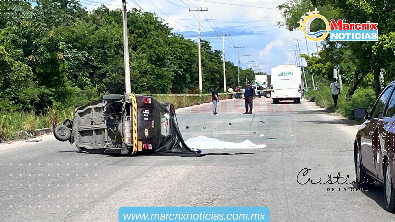 Fallece mototaxista del sindicato Fesoc en el Arco Vial de Cancún.