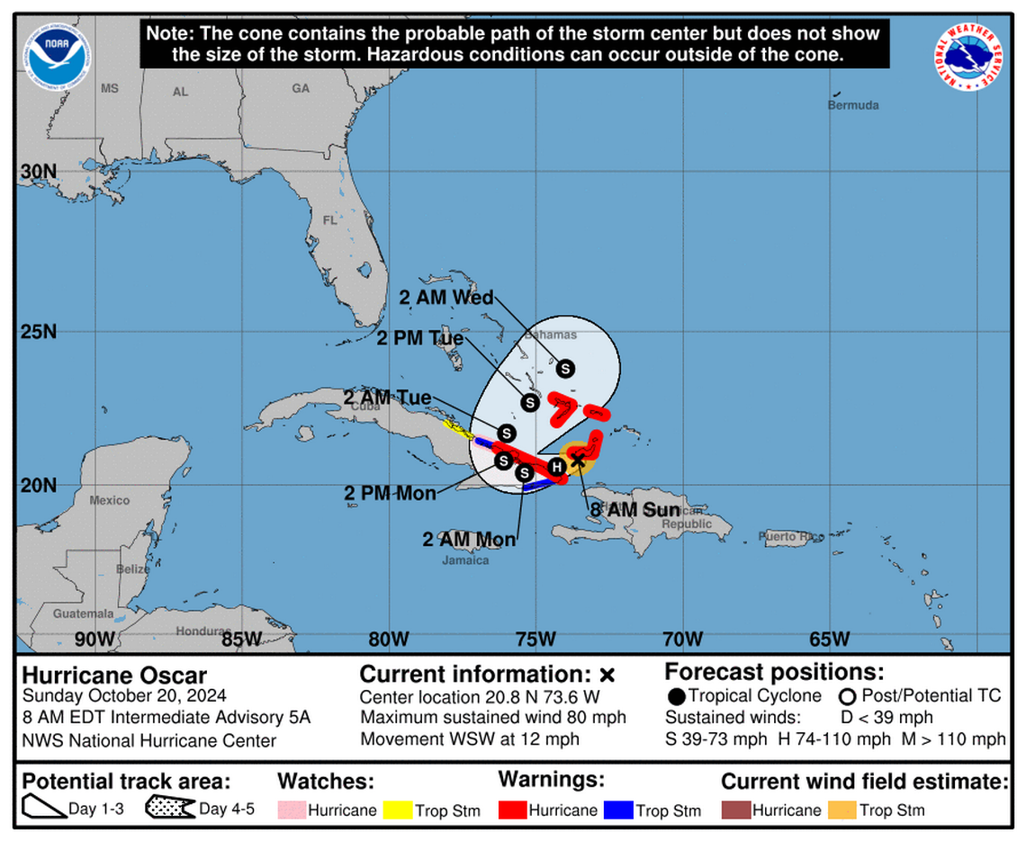 Huracán Óscar toca tierra en Cuba