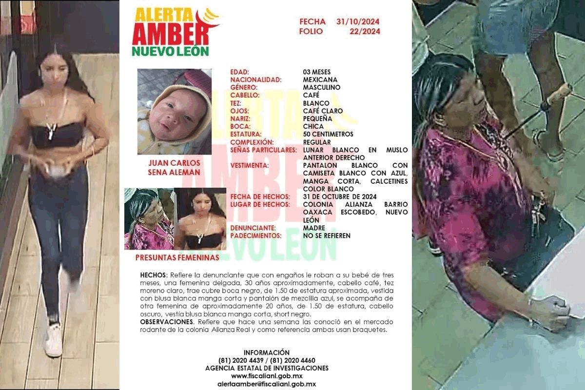 Mujeres que robaron bebé en Nuevo León ya habían intentado de hacerlo