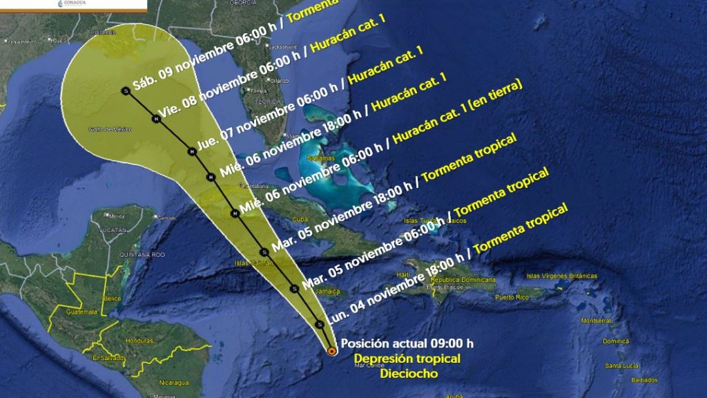 Mantienen vigilancia la depresión tropical 18 en Cancún
