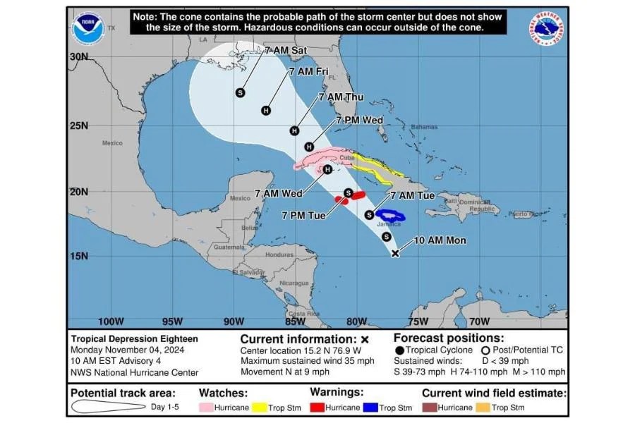 Mantienen vigilancia la depresión tropical 18 en Cancún