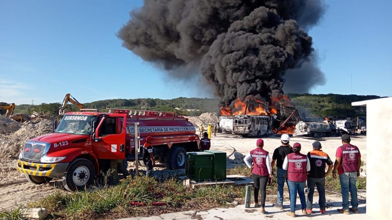 Incendio en depósito de diésel del Tren Maya fue por mal procedimiento