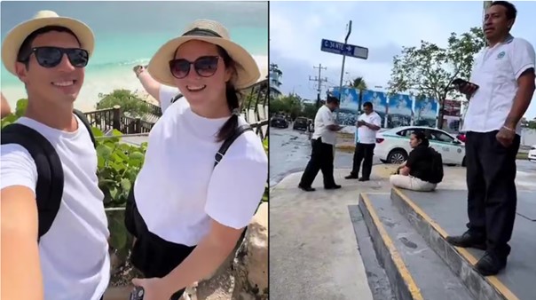 Los taxistas se fueron en contra de unos viajeros argentinos cuando un amigo pasó por ellos a la zona hotelera.