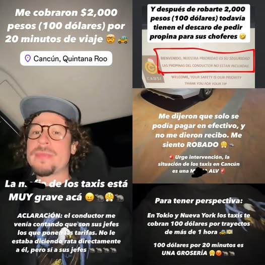 Youtuber “Luisito Comunica” exhibe cobro excesivo de taxi en Cancún