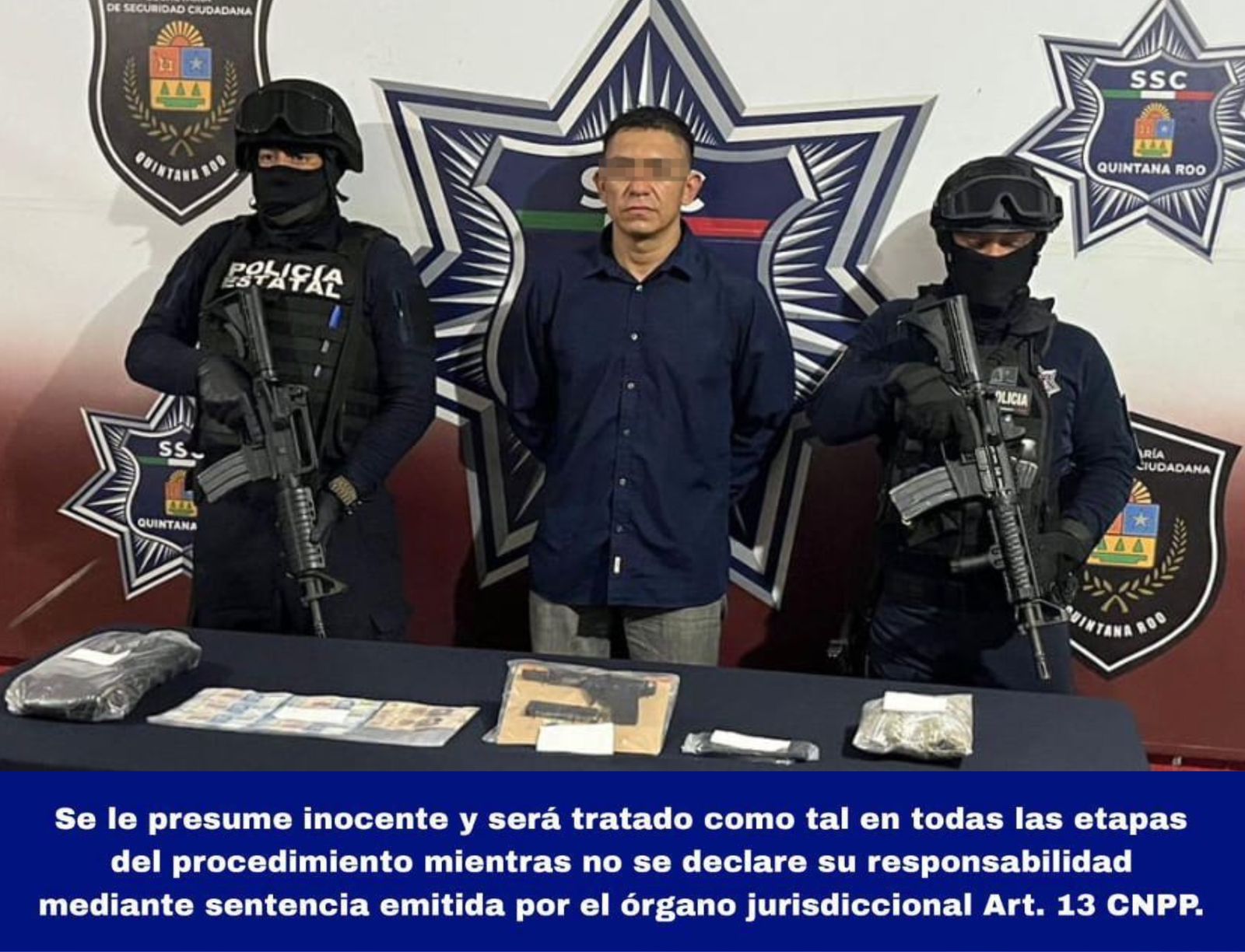 Jesús Ariosto "N", fue detenido por la policía de Cancún, cuando intentaba comercializar droga y en posesión de un arma de fuego