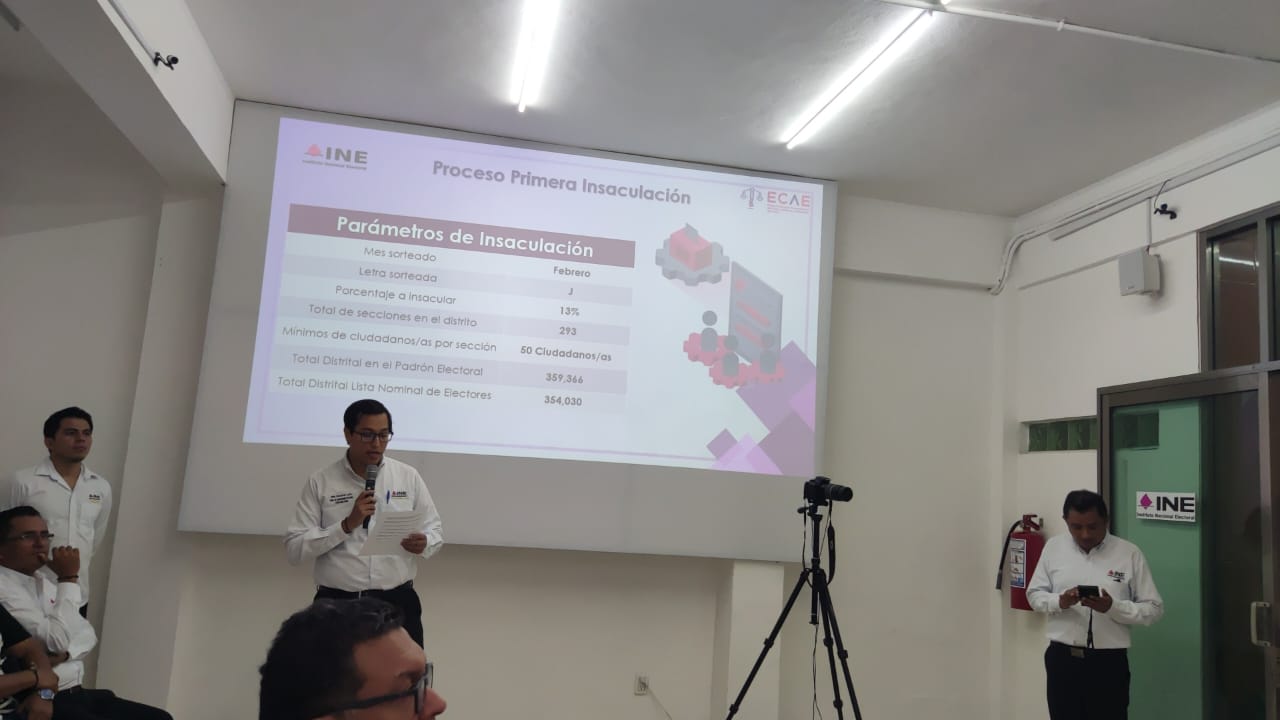 Se insacularon 46 mil 334 ciudadanos que a partir del próximo domingo serán notificados, candidatos a ser funcionarios de casilla