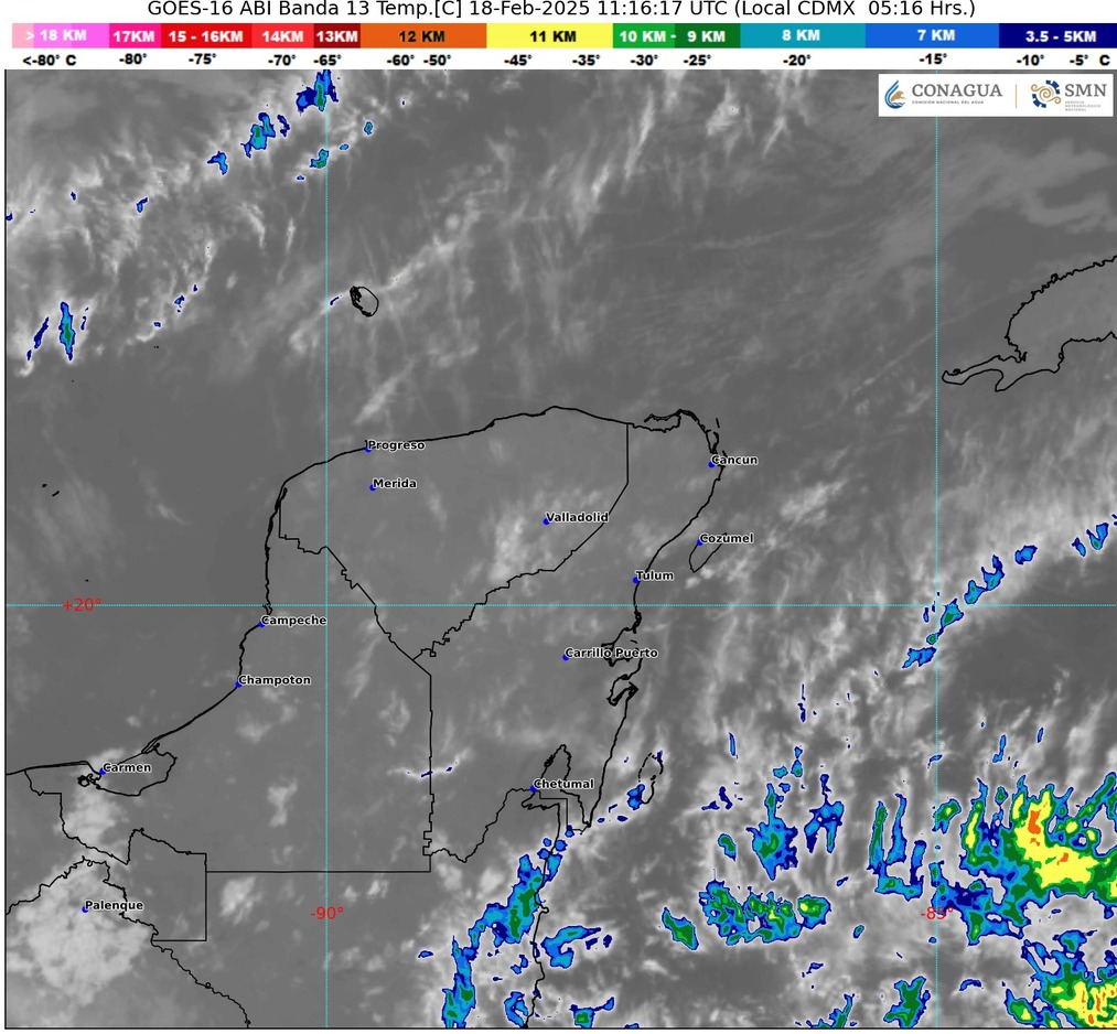 El ambiente diurno en Quintana Roo será muy caluroso y cálido a templado debido a afluencia de humedad del Mar Caribe.