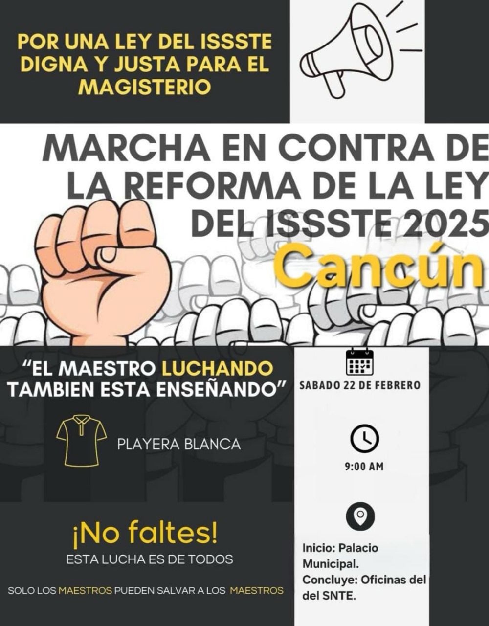 Maestros de Quintana Roo se unen a las protestas en Oaxaca, Estado de México, Ciudad de México, Jalisco y Michoacán contra iniciativa de Ley del ISSSTE de Sheinbaum