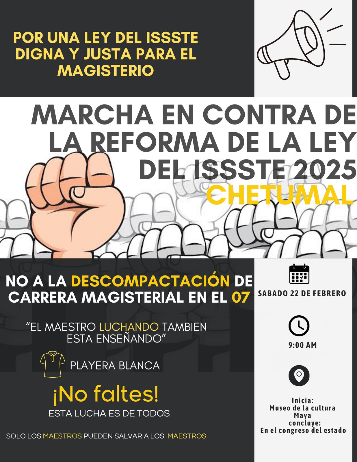 Maestros de Quintana Roo suspenderán clases este viernes afectando a más de 411 mil alumnos, para para protestar por reforma a la Ley del ISSSTE impulsada por Sheinbaum