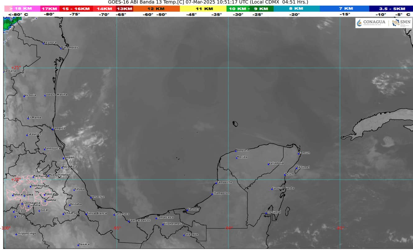 Viernes de calor y de surada en Quintana Roo, con algunos chubascos y poca lluvia, ambiente diurno muy caluroso y cálido a templado al amanecer