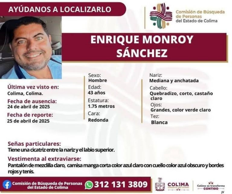 Desaparece Enrique Monroy Sánchez, líder estatal del Pan en Colima