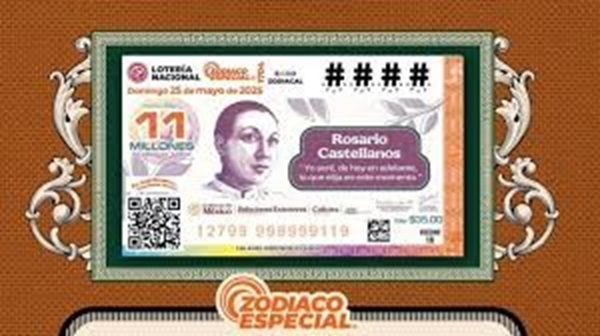 Este sorteo de la Lotería Nacional número especial 1074 fue para conmemorar el Centenario del natalicio de Rosario Castellanos