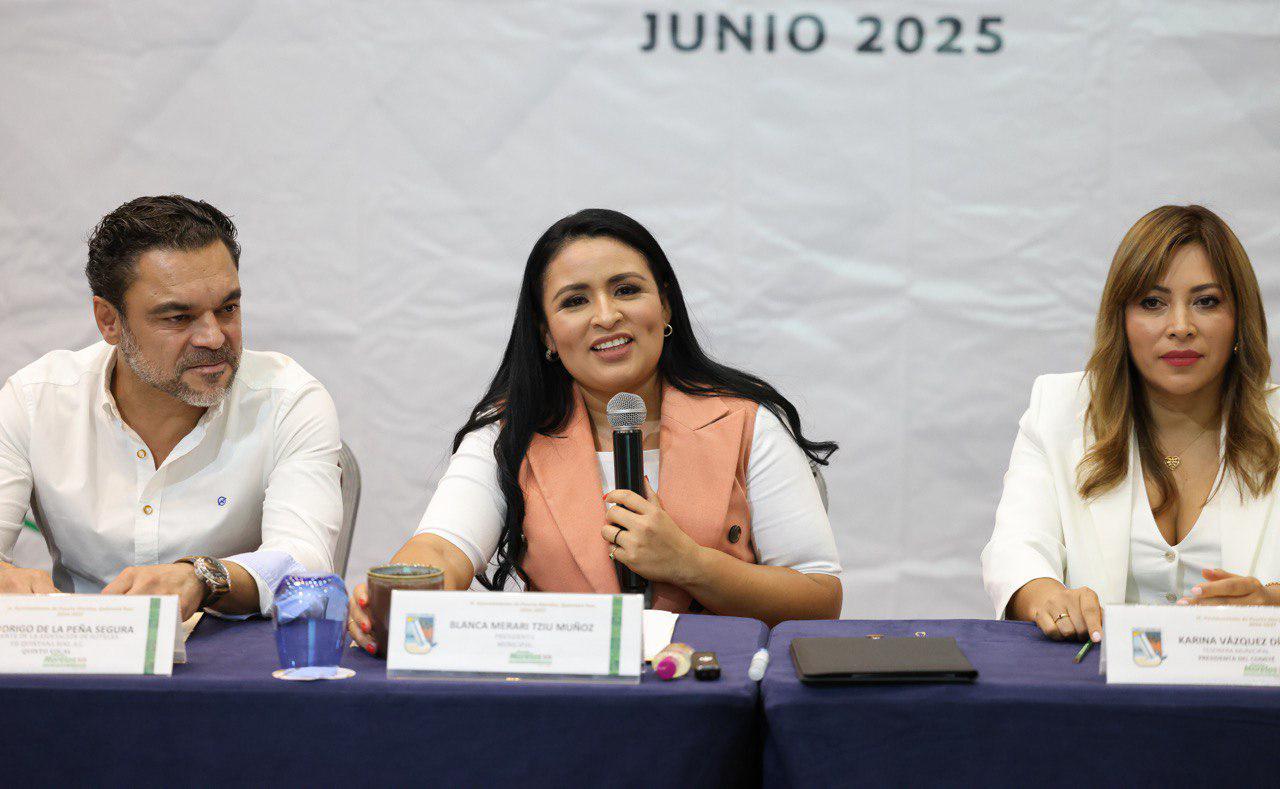 Blanca Merari, presidenta municipal de Puerto Morelos, celebró la aprobación de 59 millones de pesos destinados al cuidado de playas y medio ambiente, mejoramiento de la ciudad, seguridad y protección ciudadana