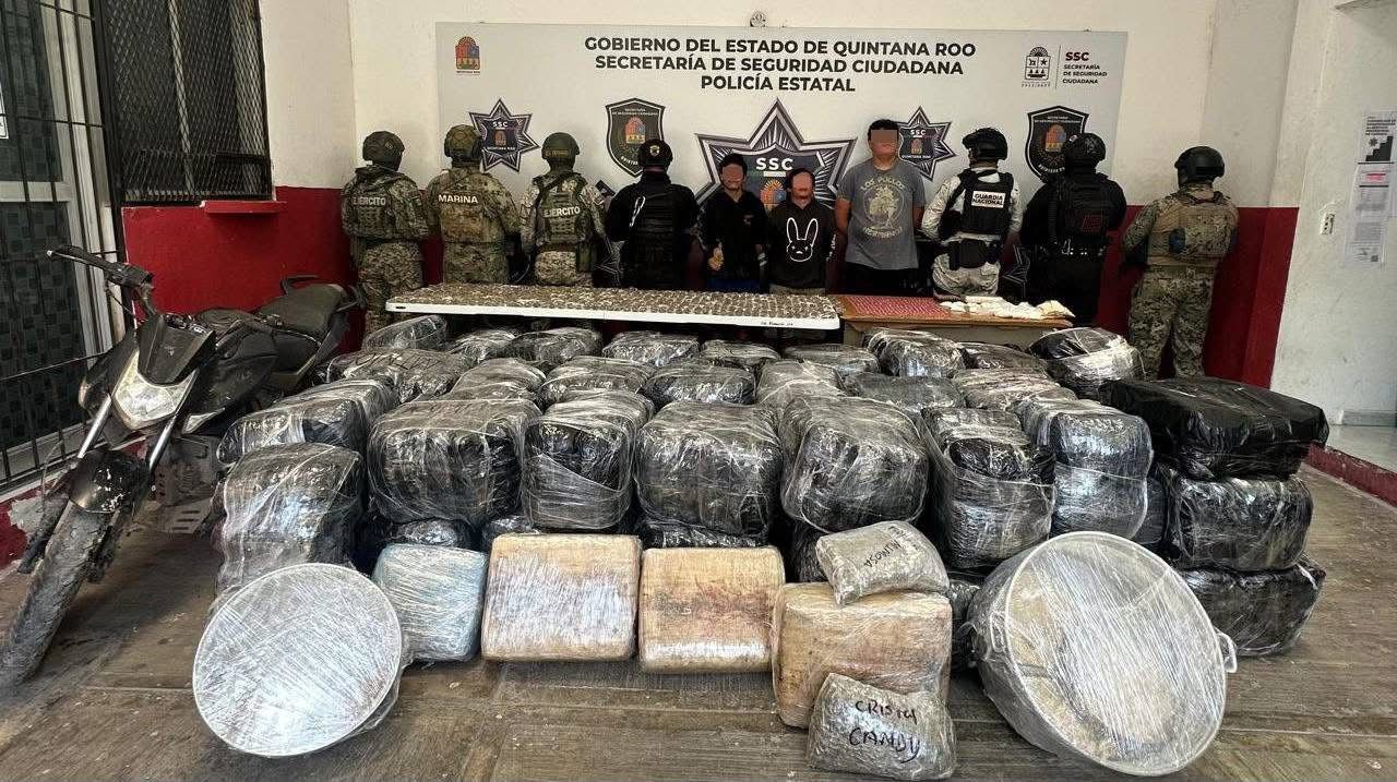 El costo de la droga asegurada es de 1.5 millones de pesos.
