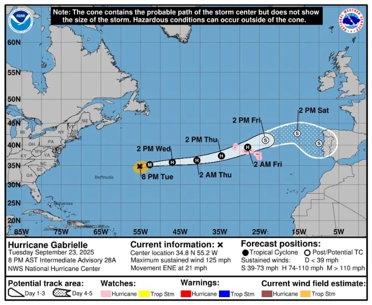 Debido a su distancia y trayectoria el Huracán Gabrielle, no representa peligro para Quintana Roo.