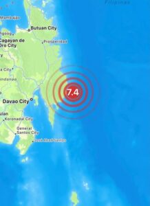 Sismo de magnitud 7.4 sacude Filipinas y activa alerta de tsunami