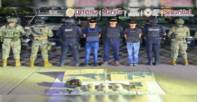 Detienen en Tabasco a tres hombres ligados a extorsión