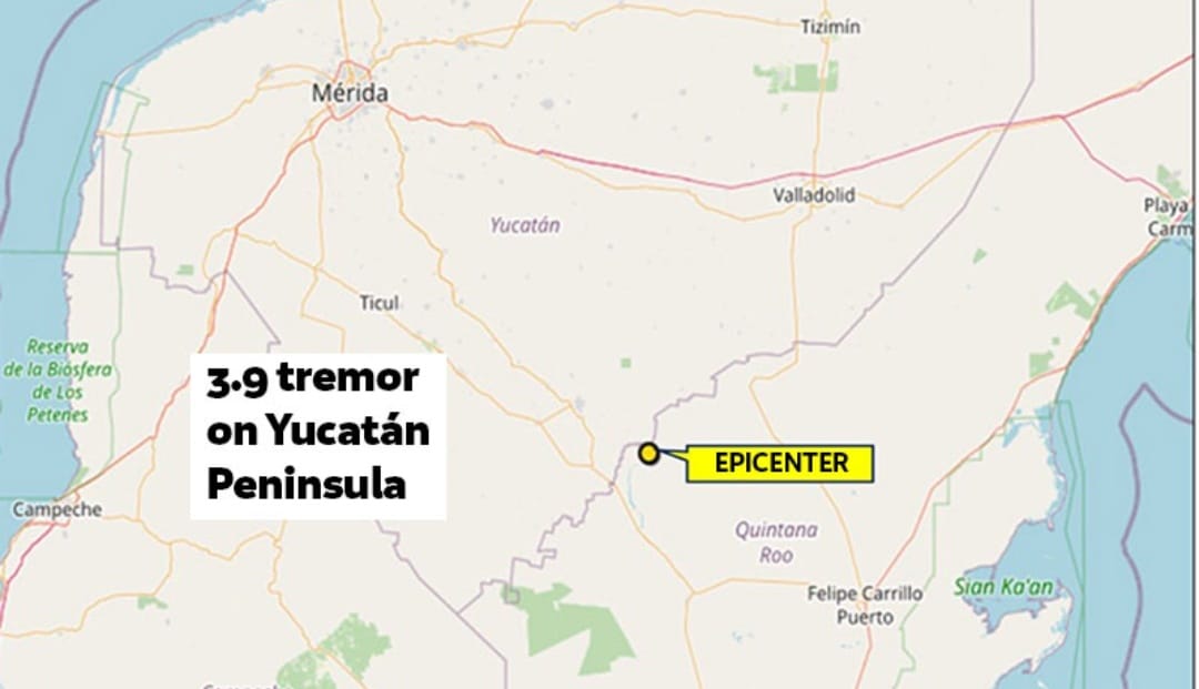 Sismo de magnitud 3.8 sacude a Ticul, en el sur de Yucatán