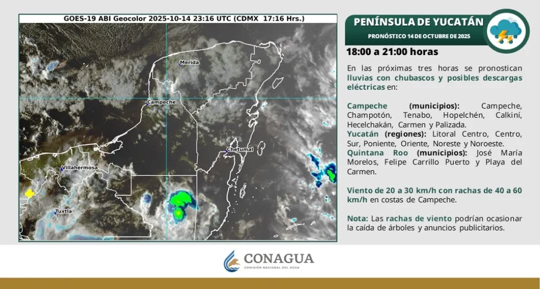 La Zona Maya de Quintana Roo tendrá fuertes lluvias en las próximas horas