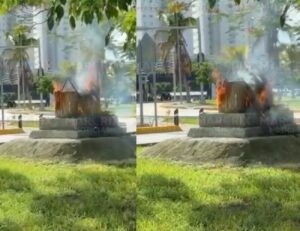 Incendian la casita del Alux sobre avenida Tulum y genera preocupación entre vecinos