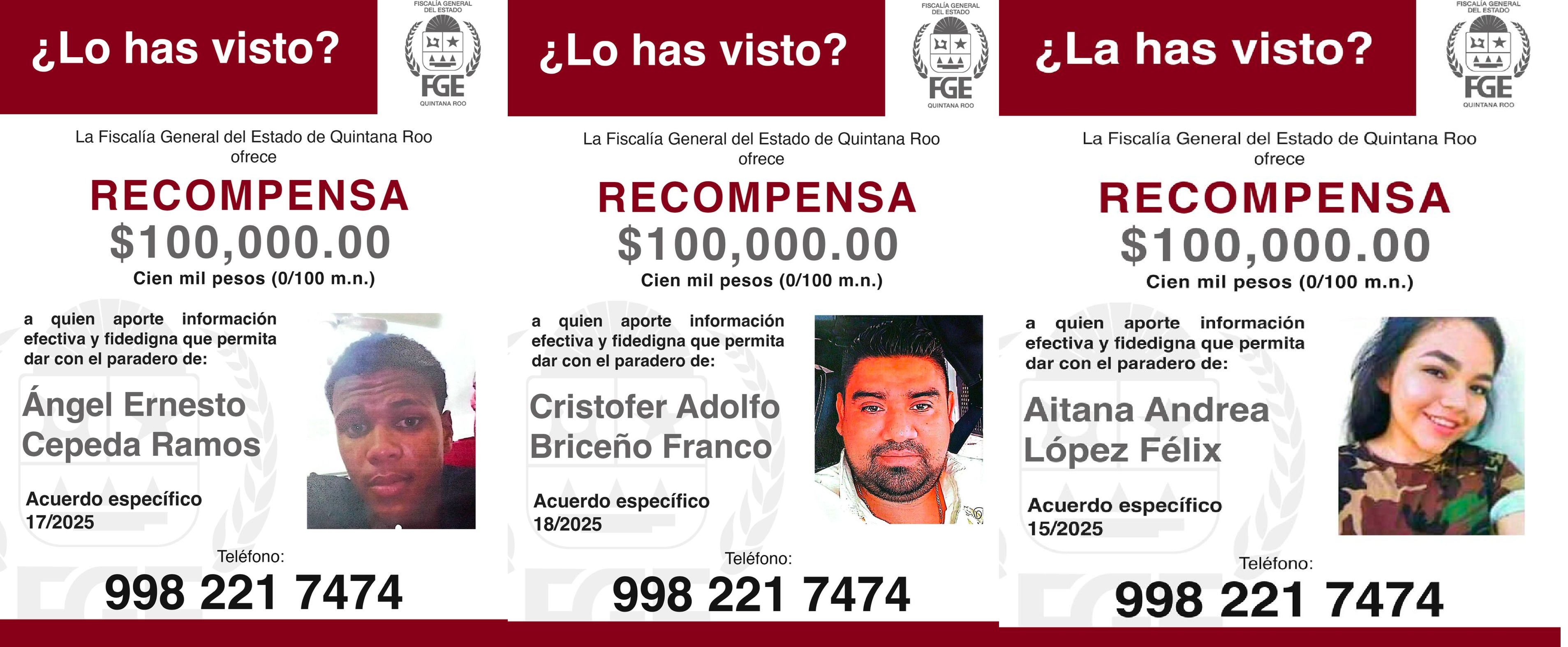 FGE ofrece recompensa