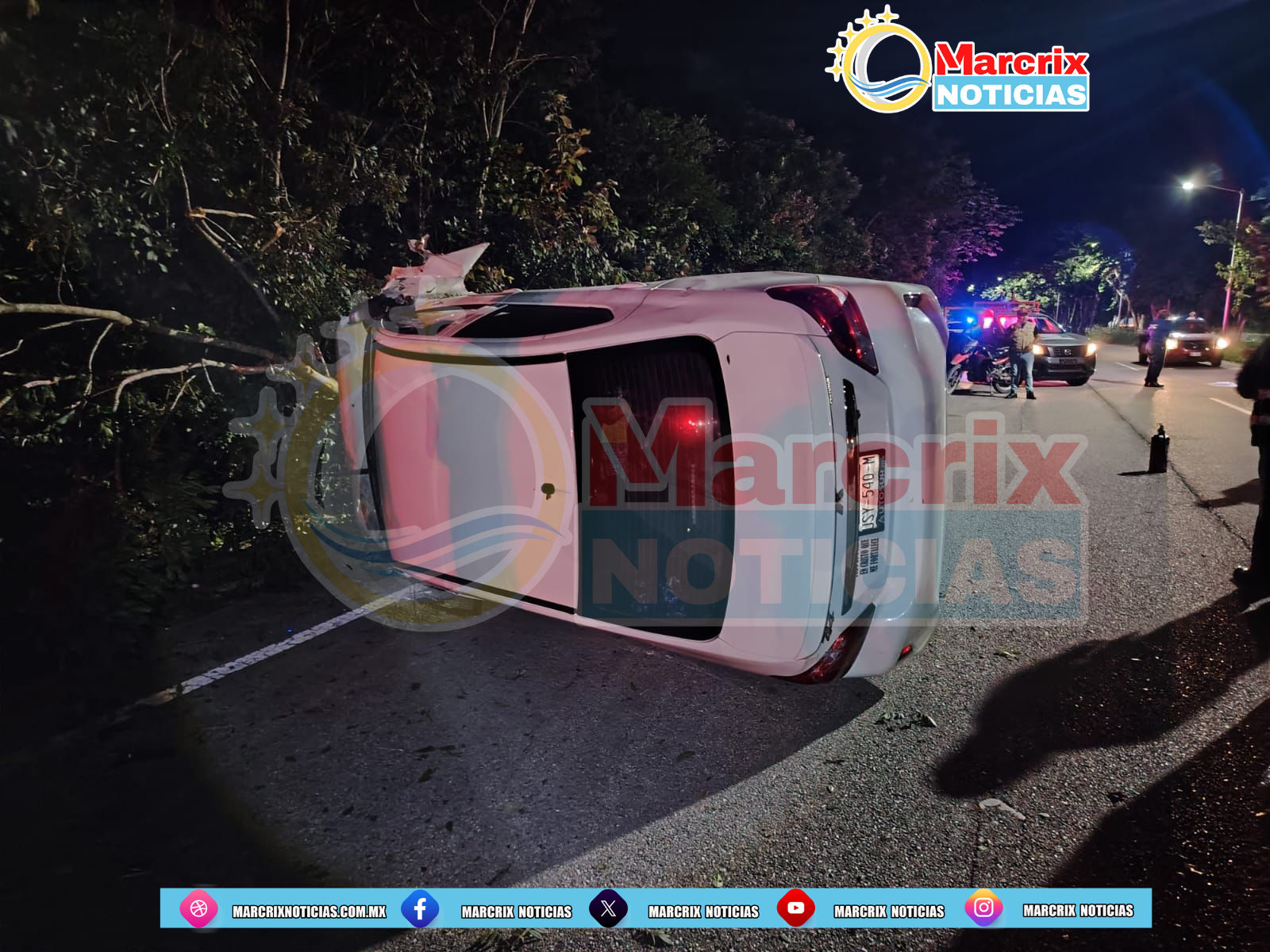 Volcadura en la zona continental de Isla Mujeres