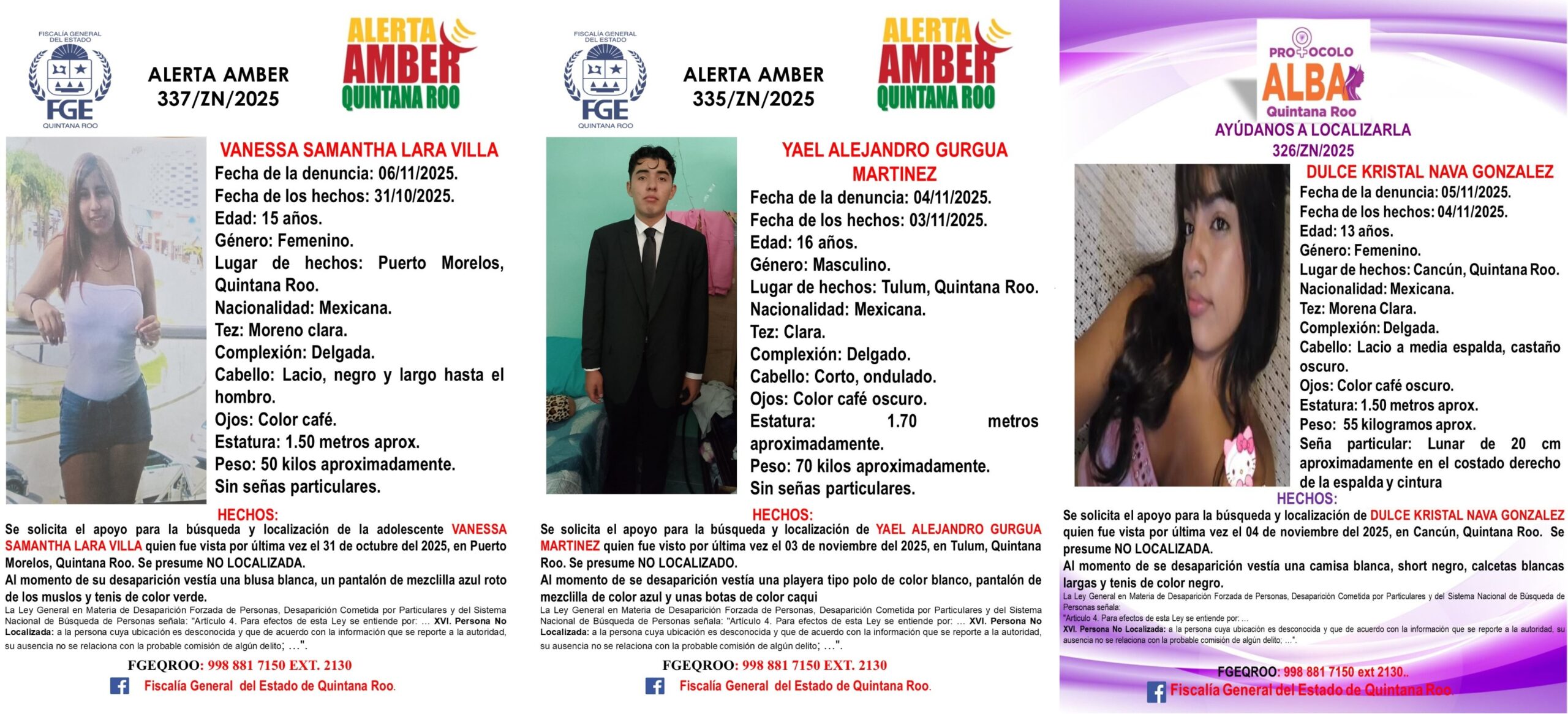 Se activaron 5 Alerta AMBER y 4 Protocolo ALBA.