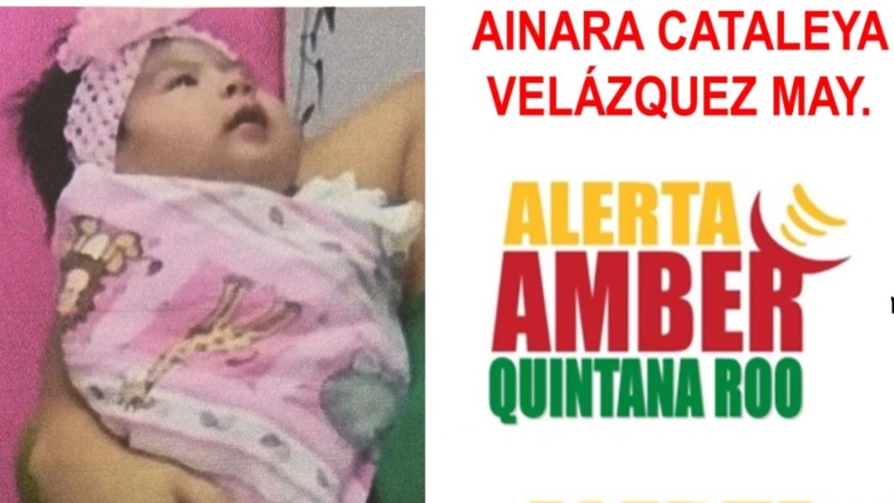 La bebé responde al nombre de Ainara Cataleya Velázquez May, según informó la FGE, por lo que emitió la ficha de ALERTA AMBER 55/ZN/2025