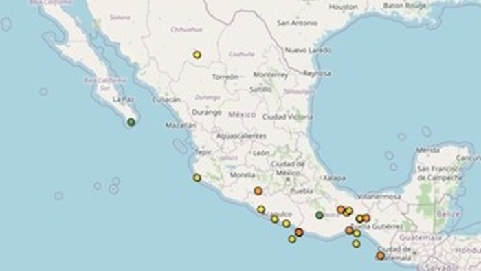 El temblor de mayor magnitud en el reporte ocurrió 32 km al noroeste de Matías Romero, Oaxaca, con magnitud 4.1 y una profundidad de 106.2 km.