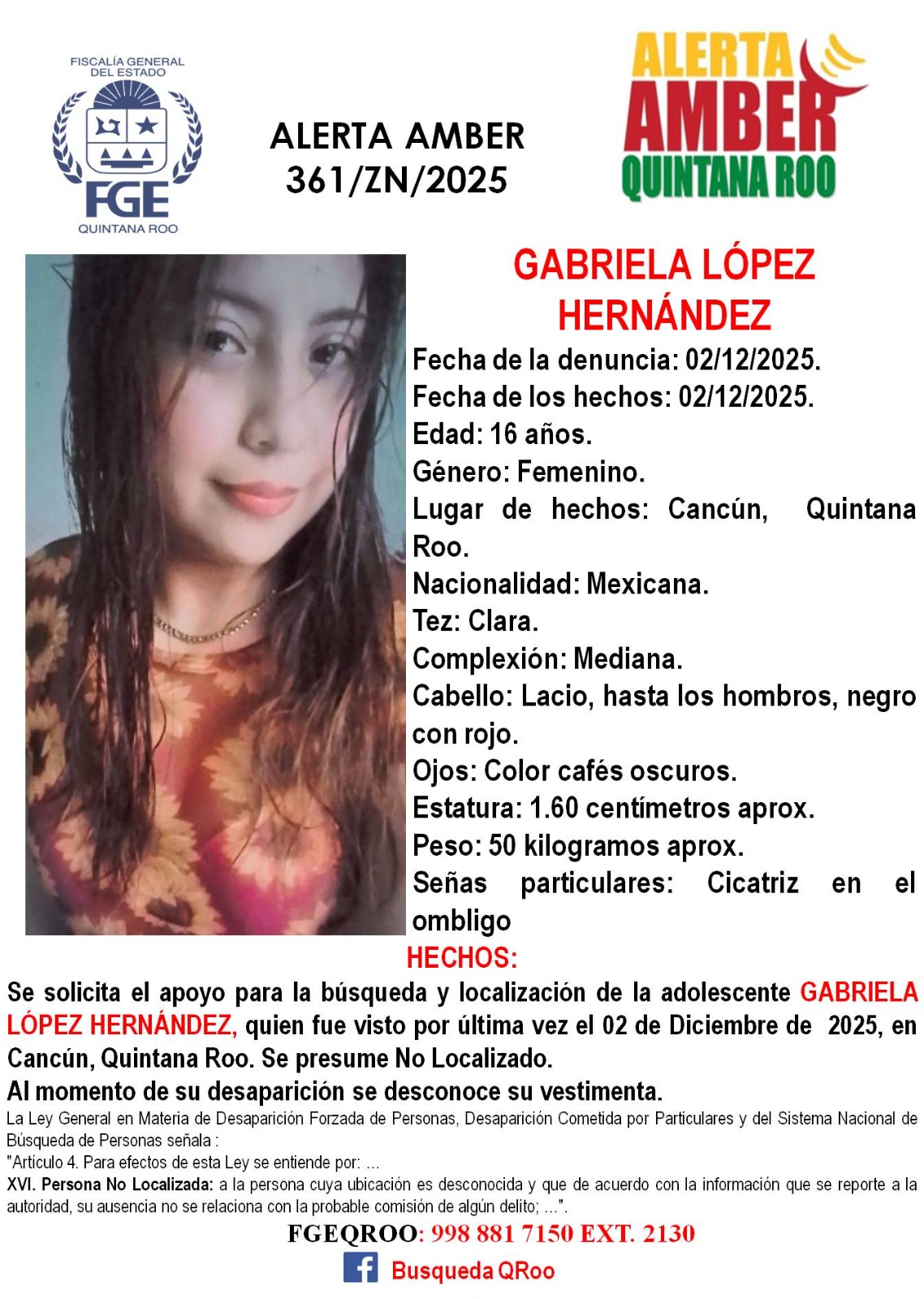 Alerta AMBER por 3 adolescentes en Cancún