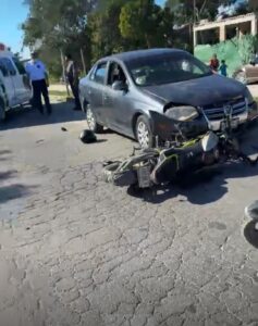 Carambola en el Arco Vial de Cancún deja cinco lesionados