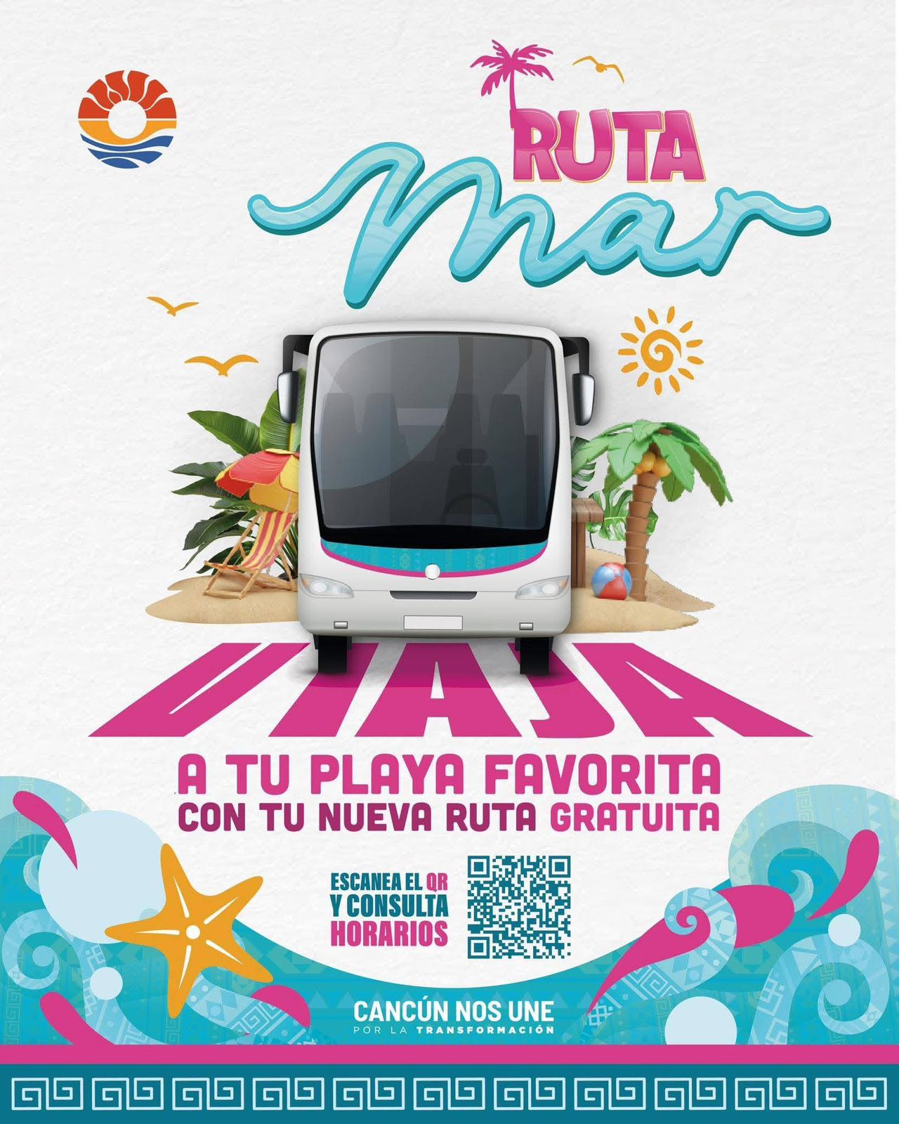 Transporte gratuito a cuatro playas públicas de la Zona Hotelera de Cancún a partir del 13 de diciembre.