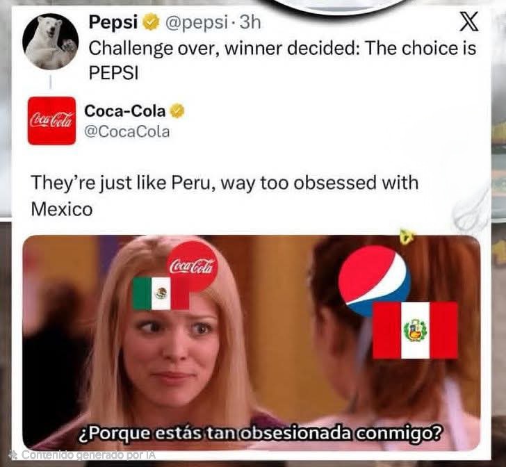Coca-Cola responde a Pepsi en X antes del Super Bowl