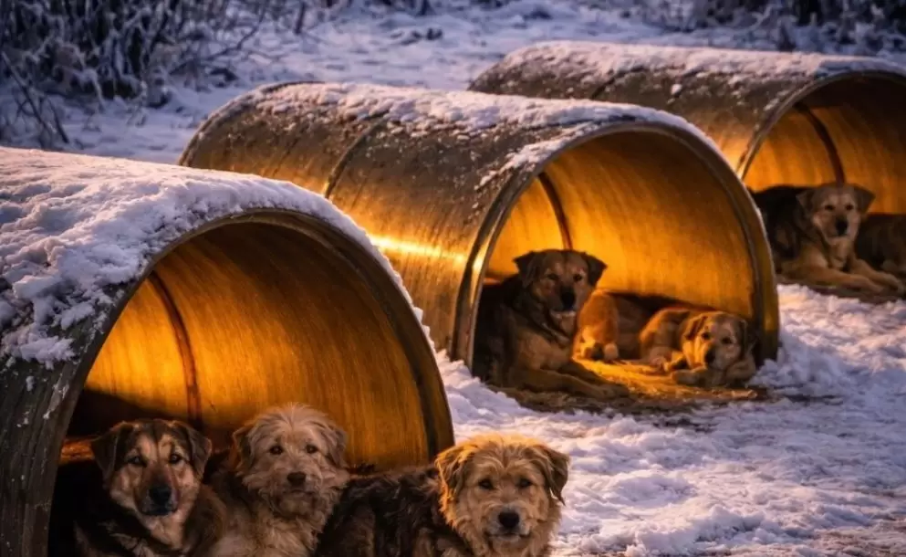 Hungría instala refugios térmicos solares para perros callejeros.
