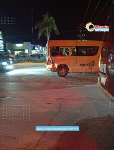 Choque por alcance en la carretera federal 307