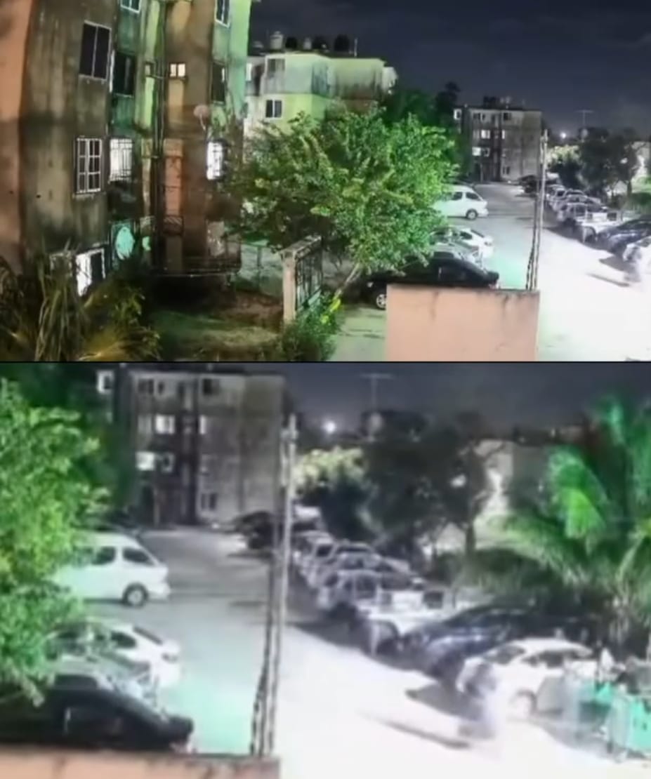 Las imágenes que circulan muestran al motociclista circulando por una calle de la Supermanzana 50 cuando varios sujetos se le acercan con la intención de obligarlo a detenerse