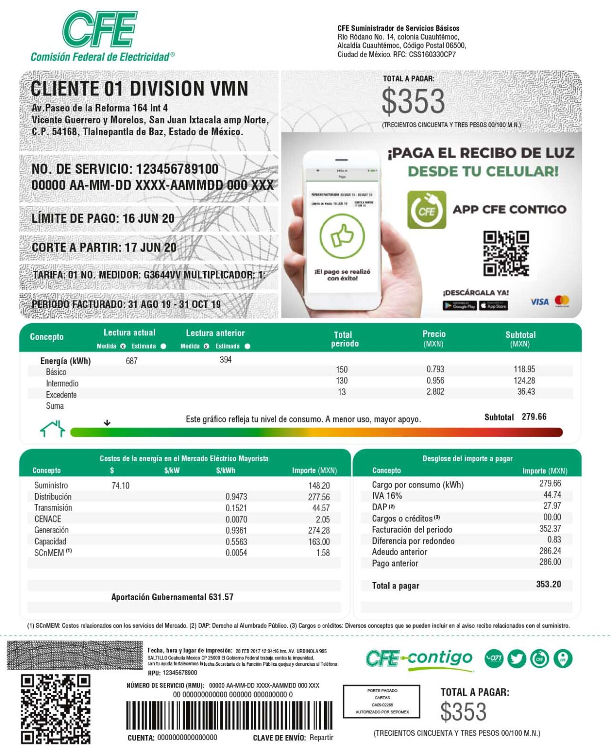 Qué revisar en tu recibo de luz de la CFE para evitar cobros altos y ...