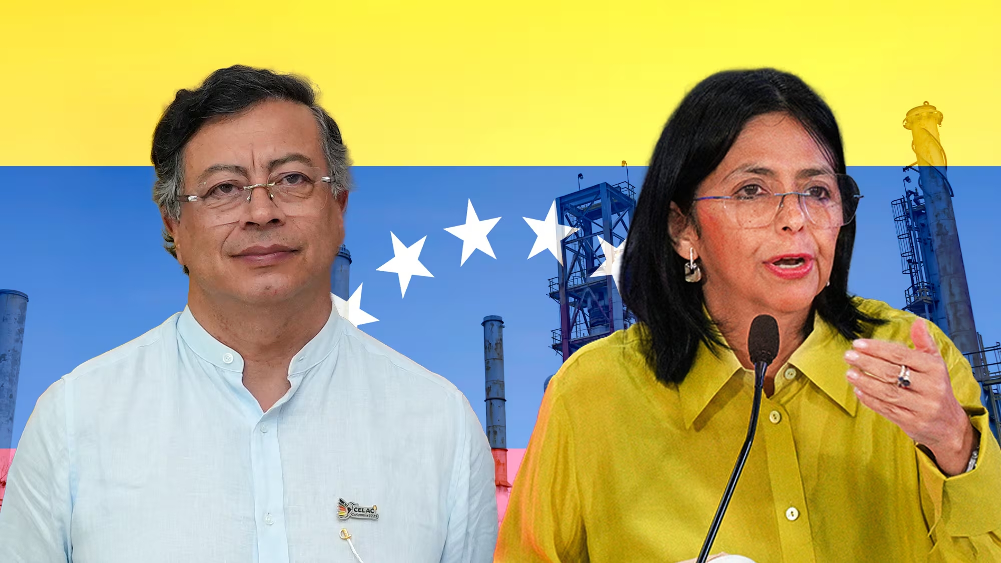 Gustavo Petro y Delcy Rodriguez