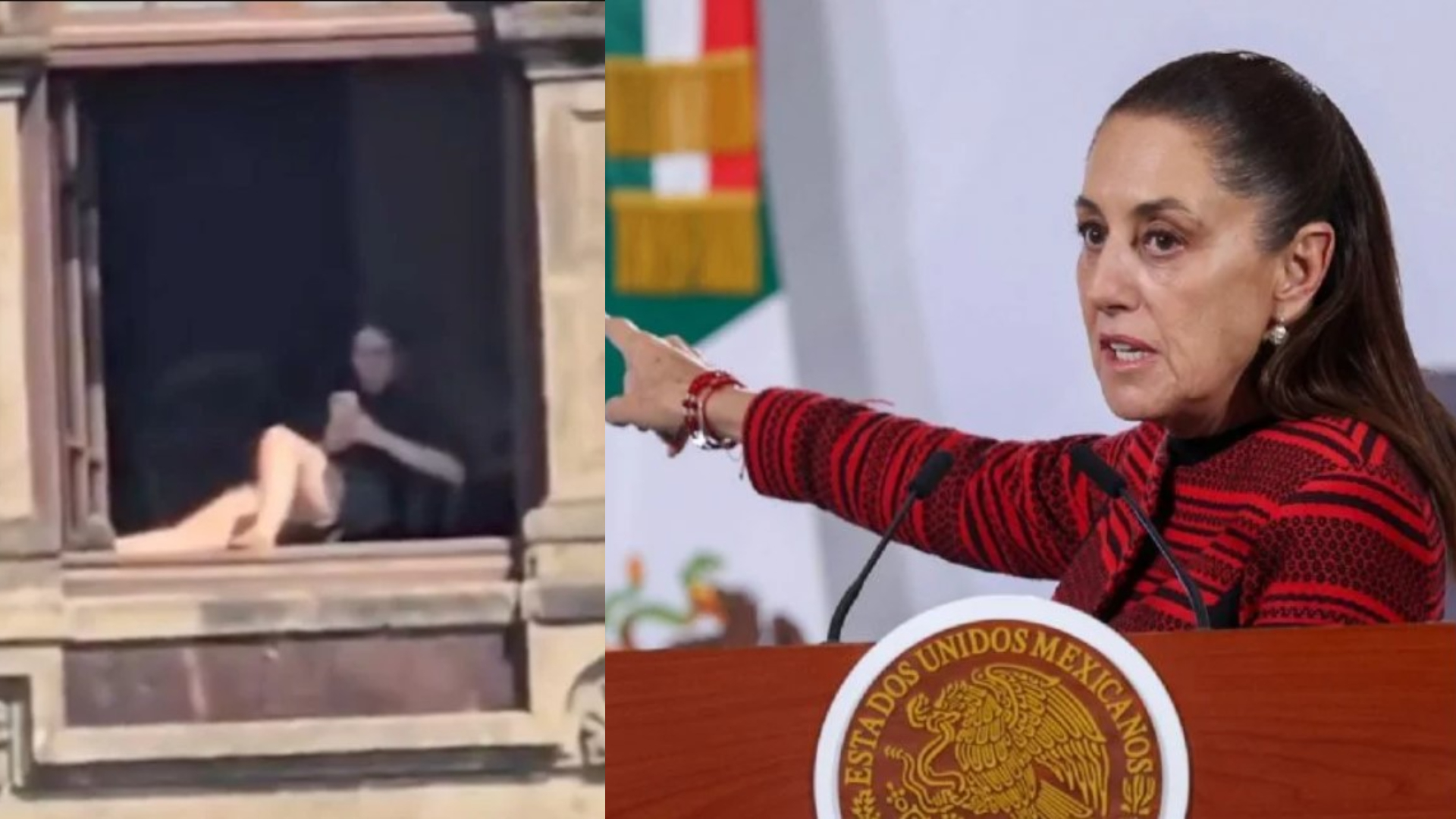 Sheinbaum confirma que una mujer salió a asolearse en una ventana de Palacio Nacional