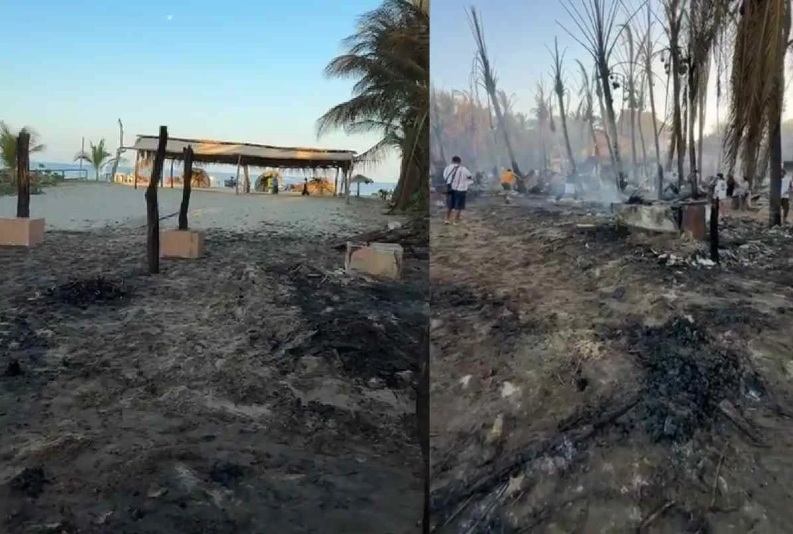 Incendio en Punta Zicatela destruye decenas de negocios turísticos en Oaxaca