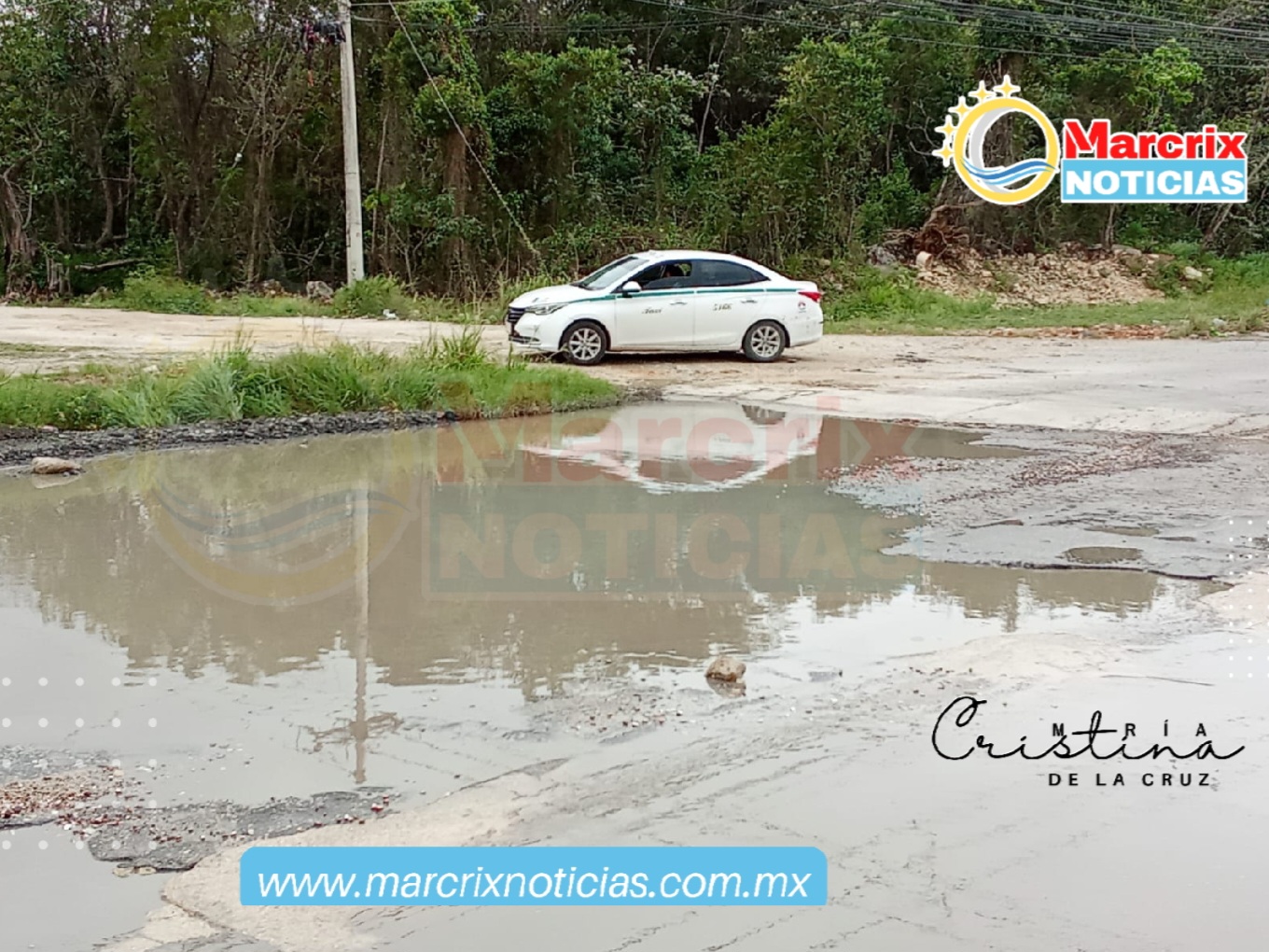 Lluvias agravan los baches en las avenidas del norponiente de Cancún