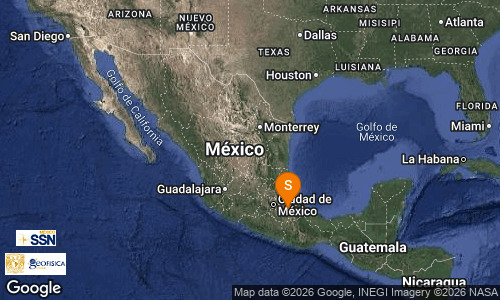 SISMO Magnitud 4.0 Loc 11 km al NOROESTE de ACATZINGO DE HIDALGO, PUE 12/03/26 17:27:48 Lat 19.05 Lon -97.84 Pf 4 km