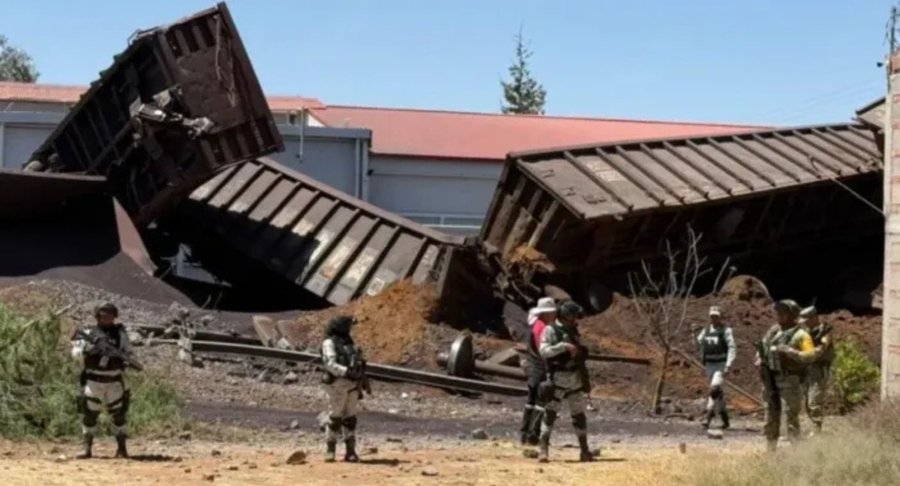 Tren descarrilado en Aguascaliente