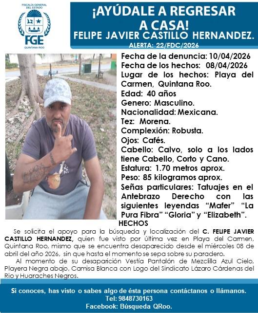 Cartel de busqueda en Playa del Carmen