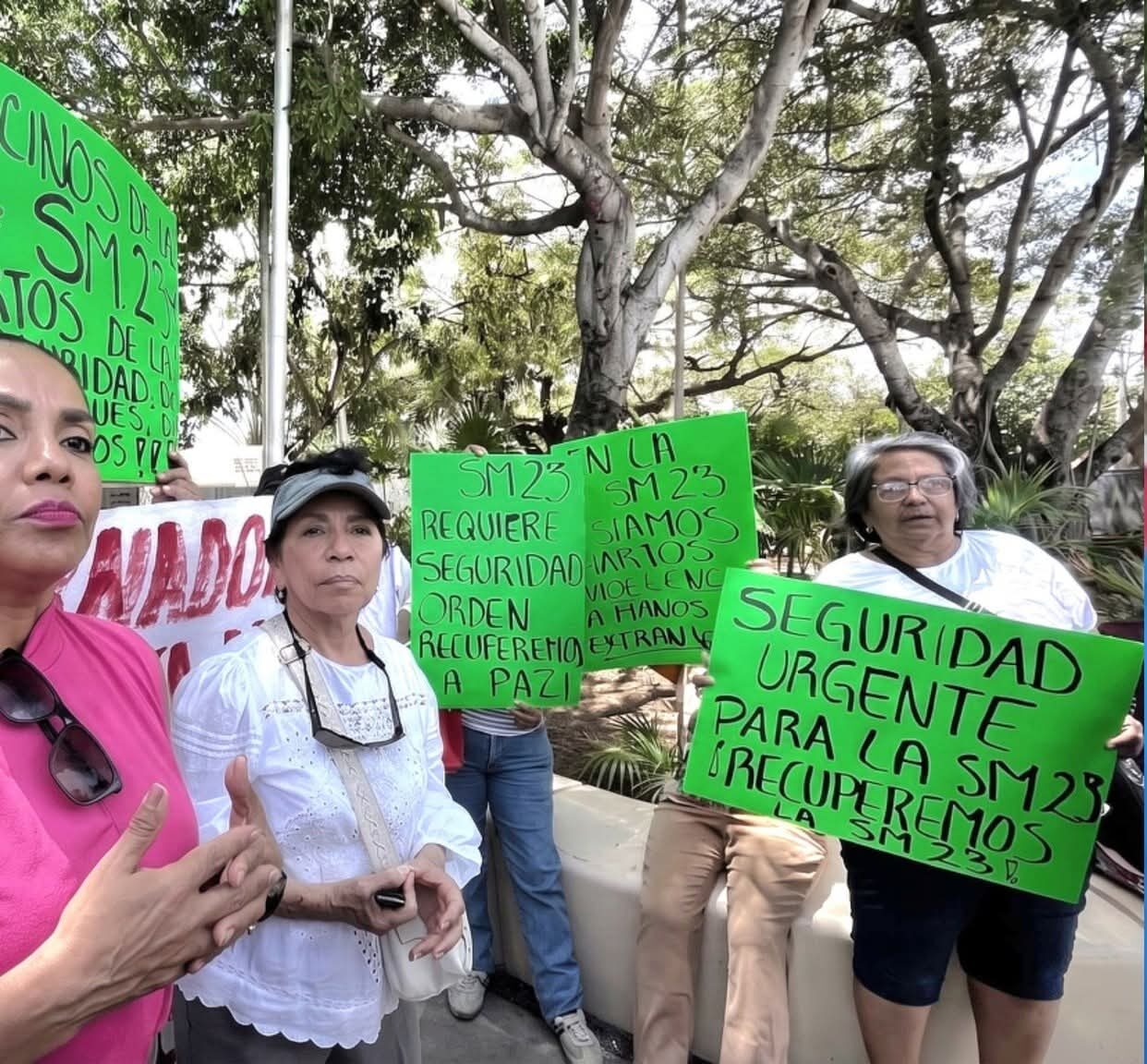 Realizan protesta en la Supermanzana 23 por el aumento de la violencia en Cancún