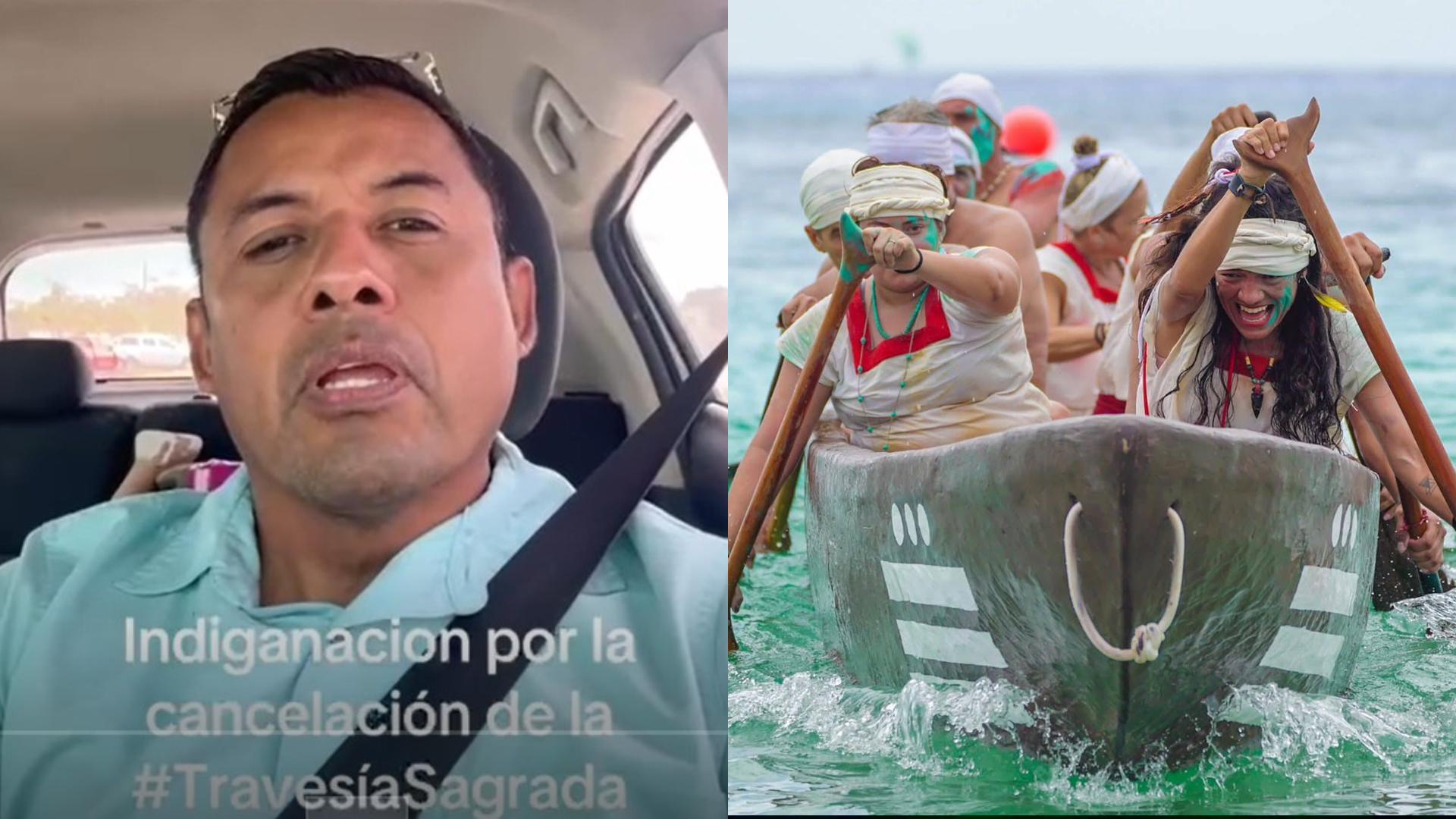 Canoero estalla por suspensión de la Travesía Sagrada de Xcaret