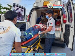 Colisionan motociclista y van de transporte turístico en Cancún